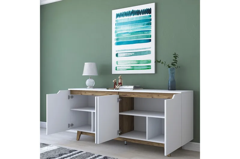 Porzic Konsollbord 180 cm - Vit/Mörkbrun - Möbler - Bord