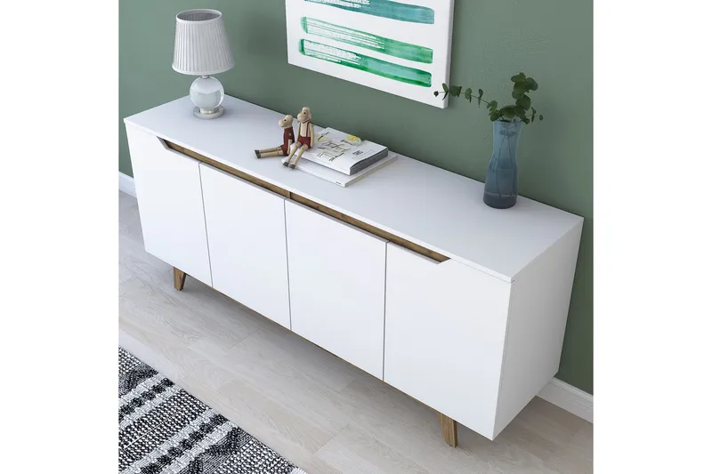 Porzic Konsollbord 180 cm - Vit/Mörkbrun - Möbler - Bord