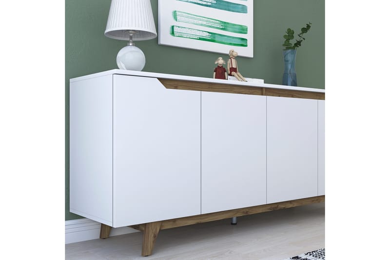 Porzic Konsollbord 180 cm - Vit/Mörkbrun - Möbler - Bord