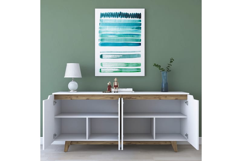 Porzic Konsollbord 180 cm - Vit/Mörkbrun - Möbler - Bord