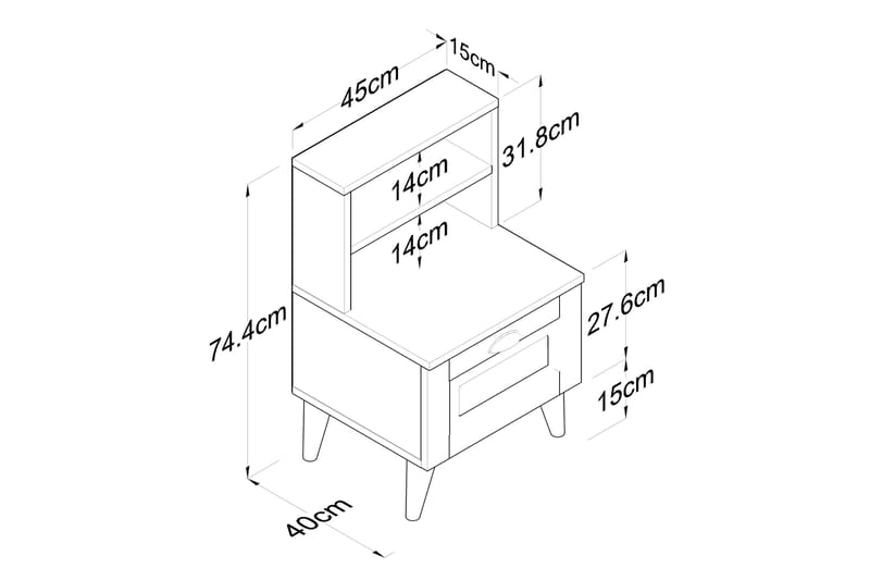 PREY Sängbord45 cm Vit - Sängbord - Bord