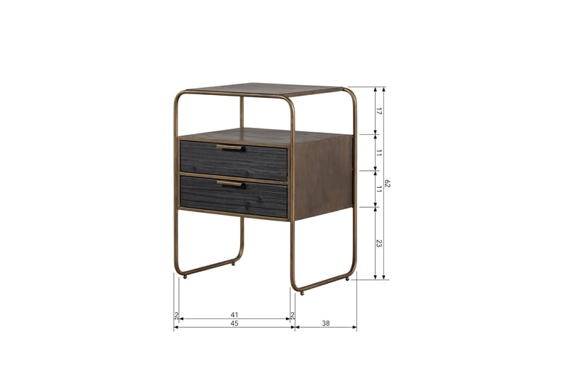 PRIVELI Sängbord 45 cm Antik Mässing - Möbler - Bord