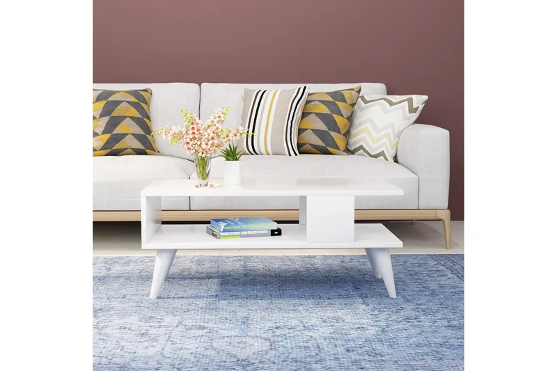 Puijas Soffbord 90x40x90 cm - Vit - Möbler - Bord