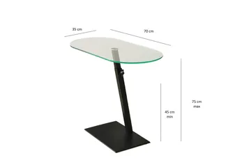 Puntoz Soffbord 70x35x70 cm Oval - Svart - Möbler - Bord