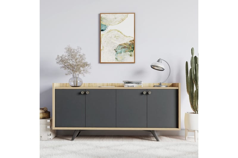 Qeleddun Avlastningsbord 150 cm - Antracit/Natur - Möbler - Bord