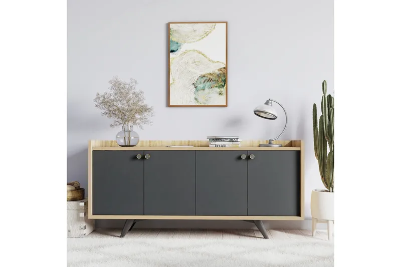 Qeleddun Avlastningsbord 150 cm - Antracit/Natur - Möbler - Bord