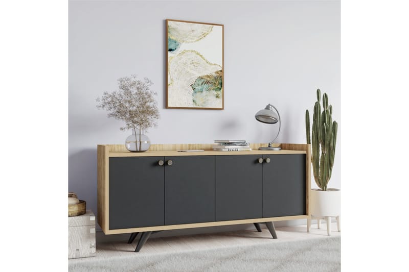 Qeleddun Avlastningsbord 150 cm - Antracit/Natur - Möbler - Bord