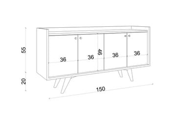 Qeleddun Avlastningsbord 150 cm - Natur/Antracit - Möbler - Bord