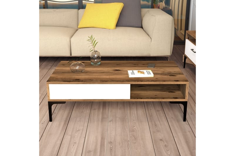 QUEPRIMA Soffbord 105x32,6x105 cm Brun - Möbler - Bord