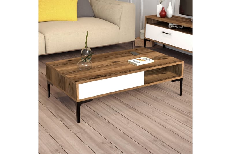 QUEPRIMA Soffbord 105x32,6x105 cm Brun - Soffbord - Bord