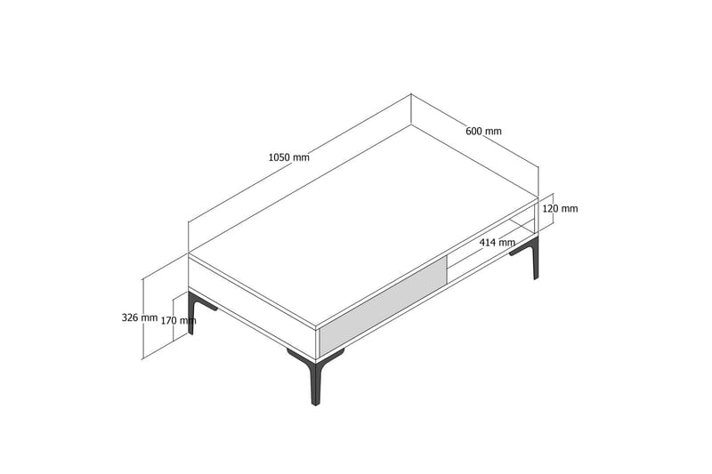 QUEPRIMA Soffbord 105x32,6x105 cm Vit - Soffbord - Bord