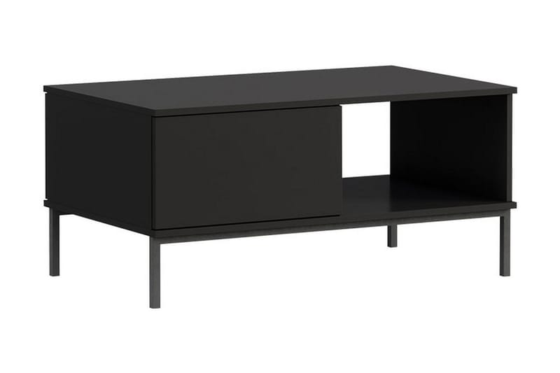 QUSAR Soffbord 100  cm med Förvaring Hylla + Låda Svart - Möbler - Bord