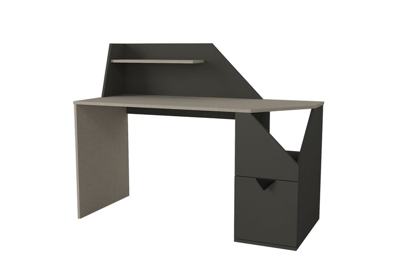 RAMBIN Skrivbord 140 cm med Förvaring Hyllor + Skåp Antracit - Skrivbord - Bord