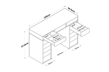 Ramender Sminkbord 120 cm - Vit - Möbler - Bord