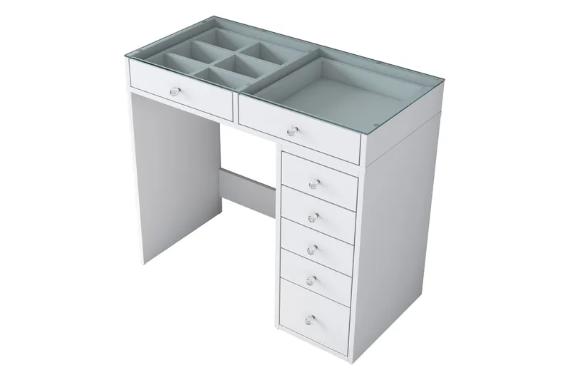 Ramender Sminkbord 90 cm - Glasskiva - Möbler - Bord