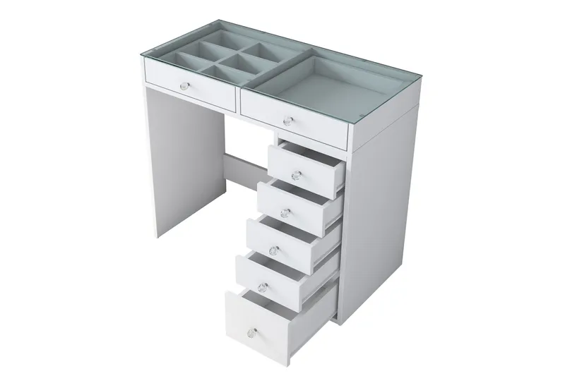 Ramender Sminkbord 90 cm - Glasskiva - Möbler - Bord