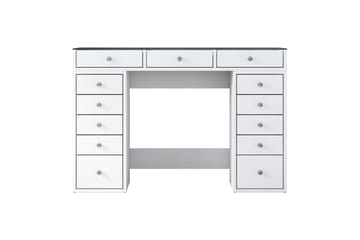 Ramender Sminkbord med förvaring Bordsskiva Glas 120 cm - Vit - Möbler - Bord