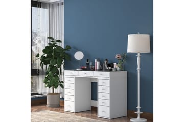 Ramender Sminkbord med förvaring Bordsskiva Glas 120 cm - Vit - Möbler - Bord