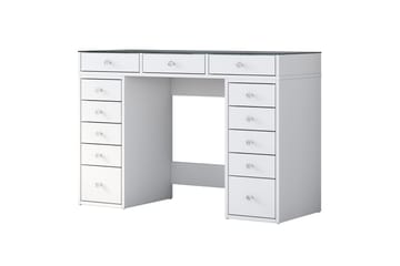 Ramender Sminkbord med förvaring Bordsskiva Glas 120 cm - Vit - Möbler - Bord