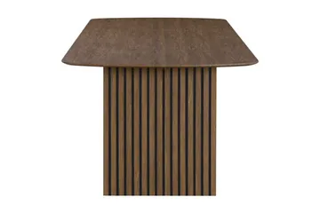 Richeto Stort Ribbat Matbord 240x100 cm med Trä- och Rökt Ek-utseende - Mörkbrun - Möbler - Bord