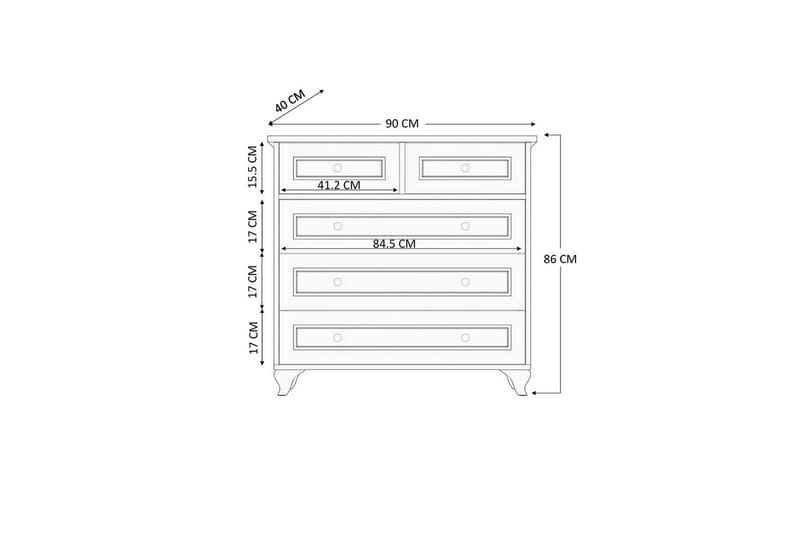 Rihana Sminkbord 90 cm - Matt Vit - Förvaring - Förvaringsmöbler - Byrå