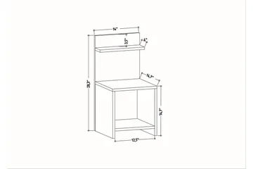 Rinorea Sängbord 35,6x72 cm - Vit - Möbler - Bord
