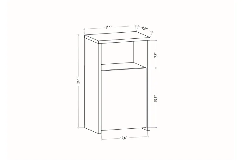 Rinorea Sängbord 36x61,4 cm - Antracit - Möbler - Bord