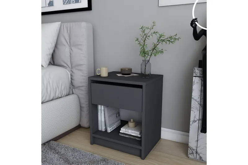 Rinorea Sängbord 44,6x52,8 cm - Antracit - Möbler - Bord
