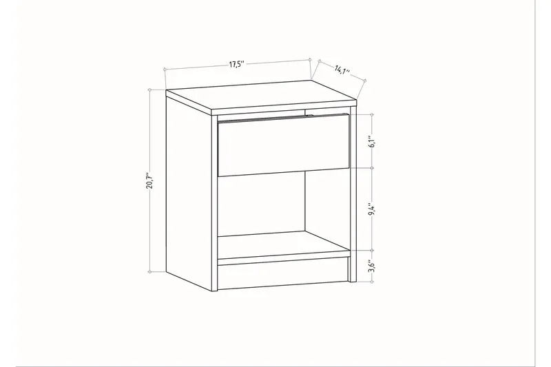 Rinorea Sängbord 44,6x52,8 cm - Brun - Möbler - Bord