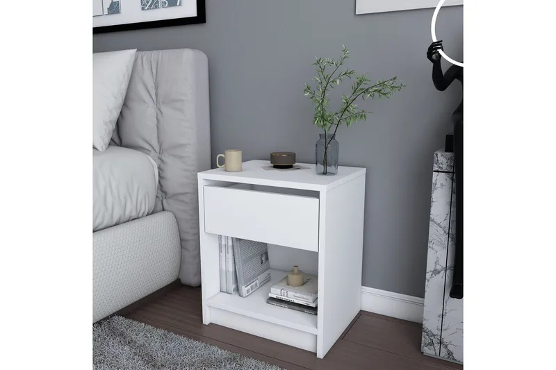 Rinorea Sängbord 44,6x52,8 cm - Vit - Möbler - Bord
