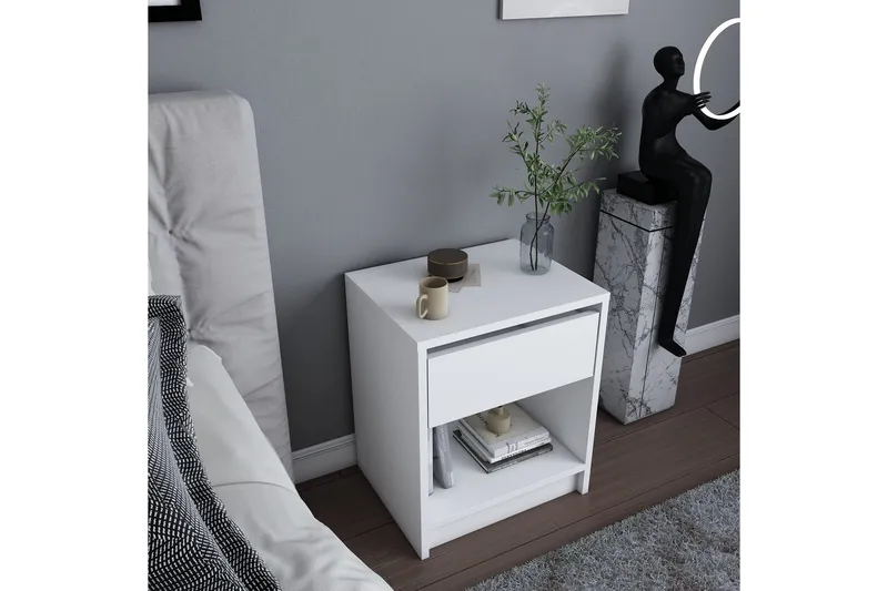 Rinorea Sängbord 44,6x52,8 cm - Vit - Möbler - Bord