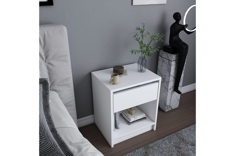 Rinorea Sängbord 44,6x52,8 cm - Vit - Möbler - Bord