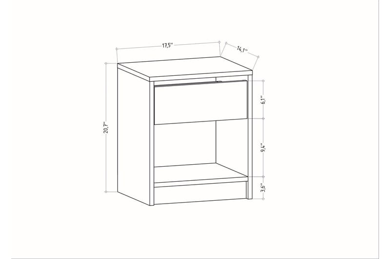Rinorea Sängbord 44,6x52,8 cm - Vit - Möbler - Bord