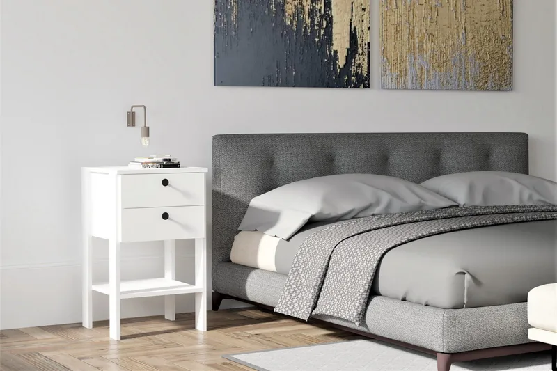 Rinorea Sängbord 44x75 cm - Vit - Möbler - Bord