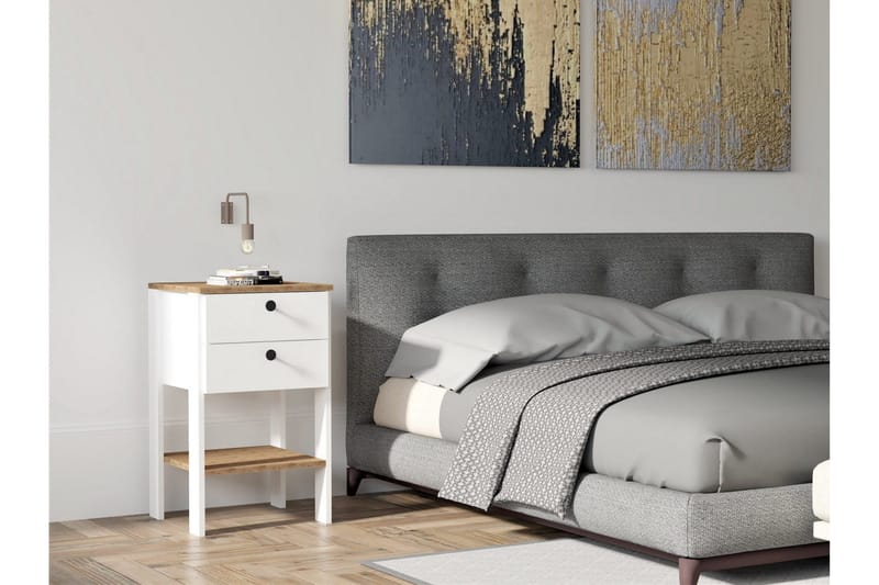 Rinorea Sängbord 44x75 cm - Vit - Möbler - Bord
