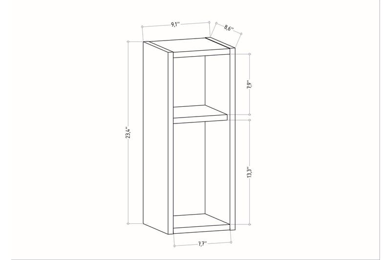 Rinorea Vägghängt Sängbord 23,2x59,6 cm i Trä med Förvaring - Beige - Möbler - Bord