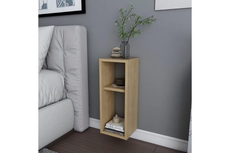 Rinorea Vägghängt Sängbord 23,2x59,6 cm i Trä med Förvaring - Beige - Möbler - Bord