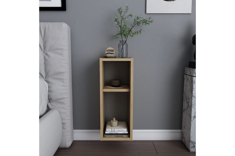 Rinorea Vägghängt Sängbord 23,2x59,6 cm i Trä med Förvaring - Beige - Möbler - Bord
