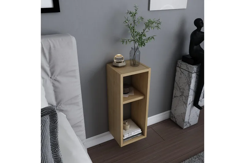 Rinorea Vägghängt Sängbord 23,2x59,6 cm i Trä med Förvaring - Beige - Möbler - Bord