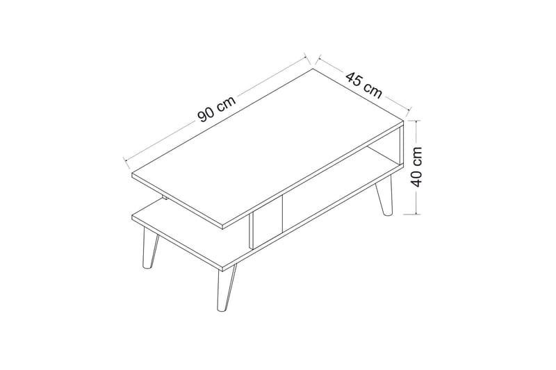 ROLAVA Soffbord 90x40x90 cm Vit - Möbler - Bord
