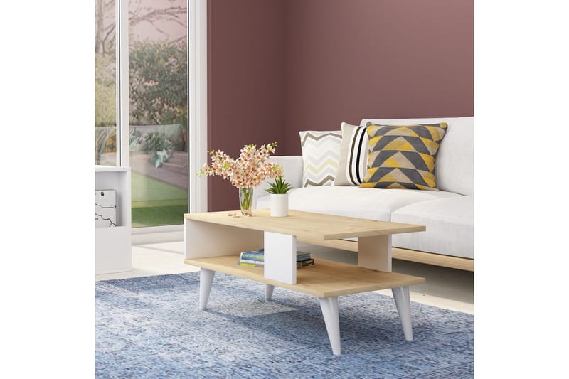 ROLAVA Soffbord 90x40x90 cm Vit - Möbler - Bord