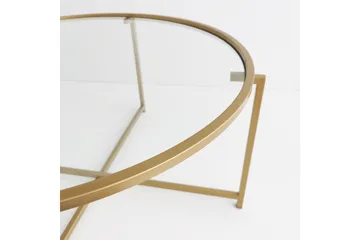 Rowman Soffbord 83 cm Runt - Guld/Glas - Möbler - Bord
