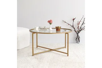 Rowman Soffbord 83 cm Runt - Guld/Glas - Möbler - Bord