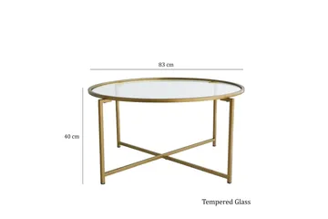Rowman Soffbord 83 cm Runt - Guld/Glas - Möbler - Bord
