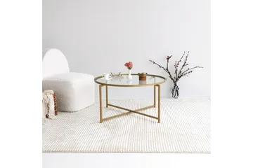 Rowman Soffbord 83 cm Runt - Guld/Glas - Möbler - Bord