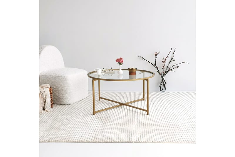 Rowman Soffbord 83 cm Runt - Guld/Glas - Möbler - Bord