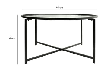 Rowman Soffbord 83 cm Runt - Svart/Glas - Möbler - Bord