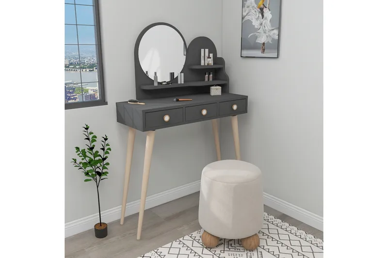 Ruges Sminkbord 74 cm - Antracit - Möbler - Bord