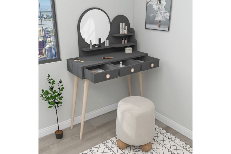 Ruges Sminkbord 74 cm - Antracit - Möbler - Bord