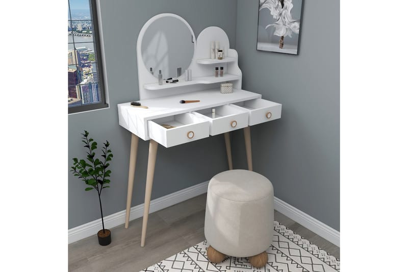 Ruges Sminkbord 74 cm - Vit - Möbler - Bord